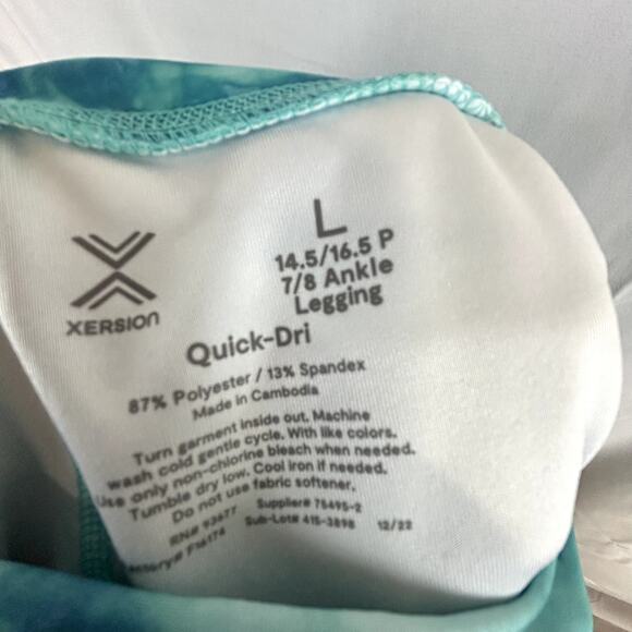 Xersion 7/8 Ankle Legging size Large Women blues Quick-Dri - Picture 6 of 7